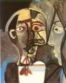 Buste d homme et visage de femme de profil 1971 Cubist